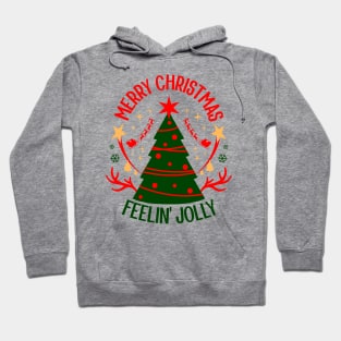 Merry Christmas Feeling Jolly Xmas Retro Vibe Style Ugly Sweater Hoodie